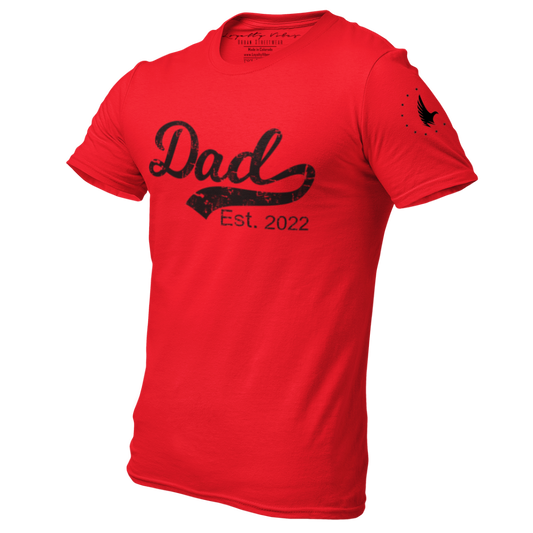 Dad Est. 2022 T-Shirt Red Black - Loyalty Vibes