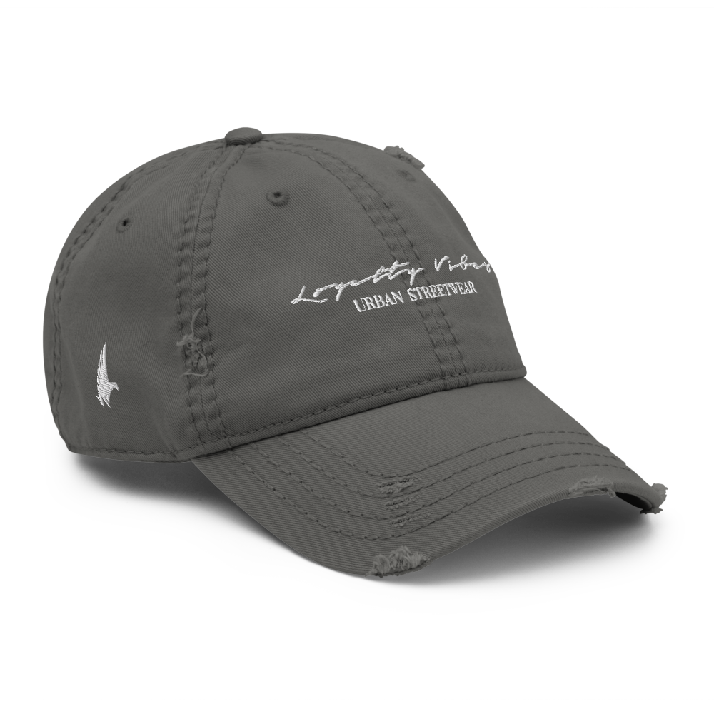 Mainstream Distressed Hat Charcoal Grey - Loyalty Vibes