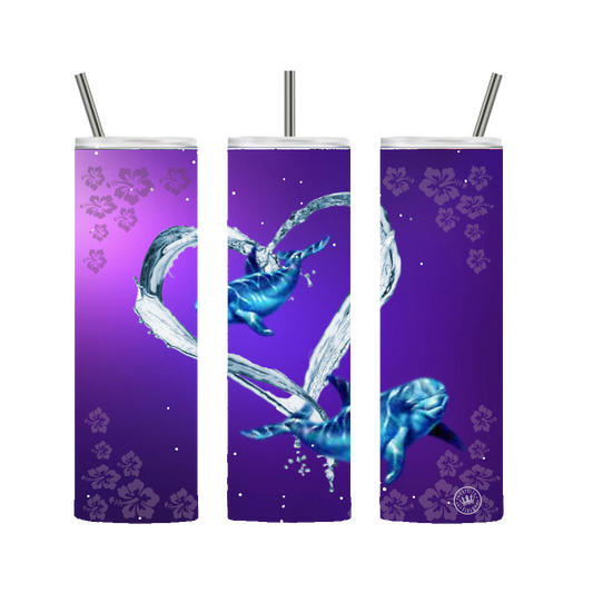 Ocean Vibes Dolphin Tumbler Purple 20 oz. - Loyalty Vibes