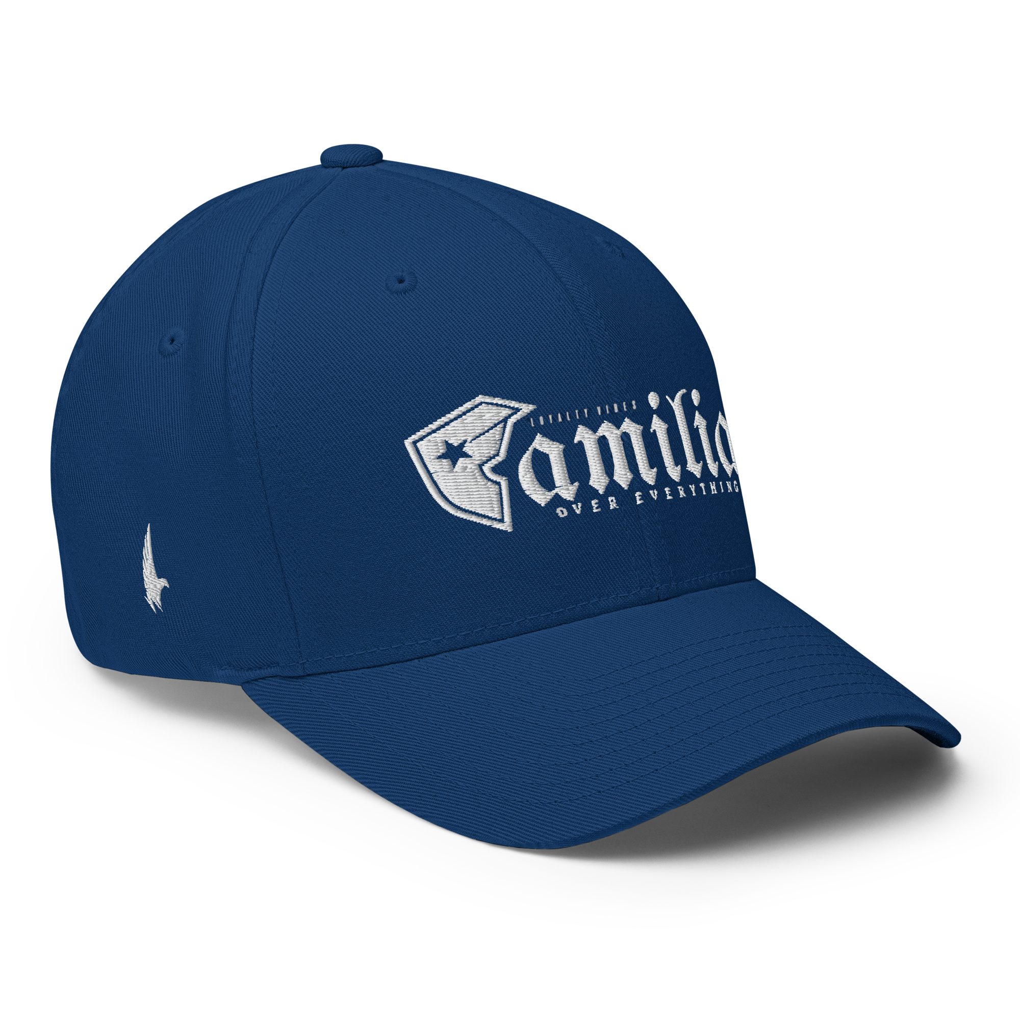 Familia Over Everything Fitted Hat Blue Fitted - Loyalty Vibes