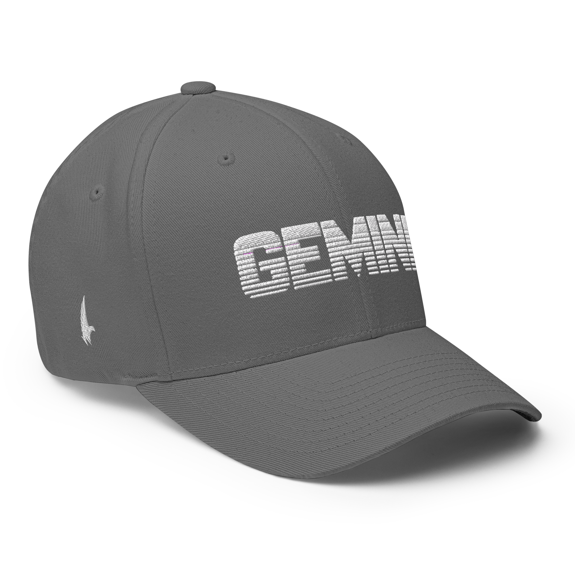 Gemini Fitted Hat Gray White - Loyalty Vibes