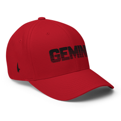 Gemini Fitted Hat Red Black - Loyalty Vibes