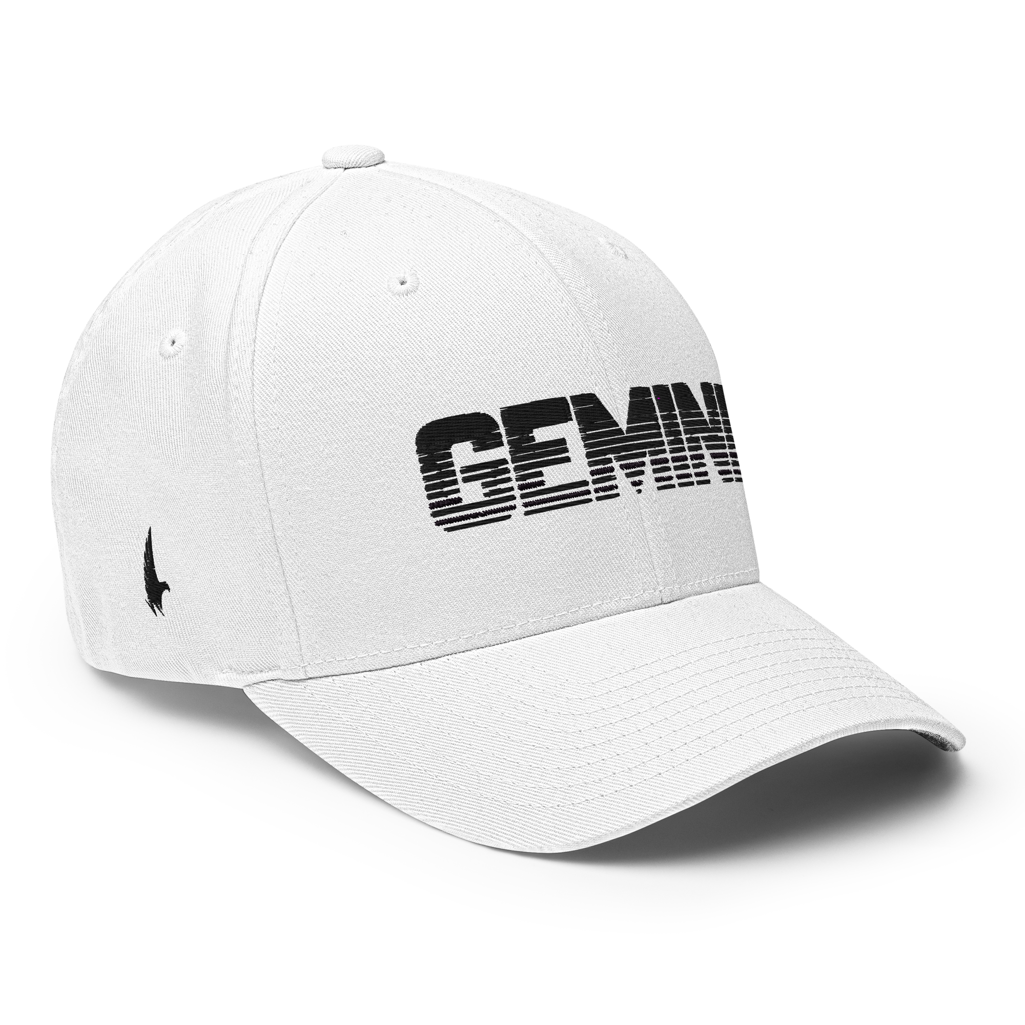 Gemini Fitted Hat White Black - Loyalty Vibes