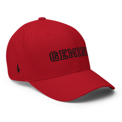 Gemini Legacy Fitted Hat Red Black - Loyalty Vibes