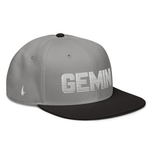 Gemini Snapback Hat Gray White - Loyalty Vibes