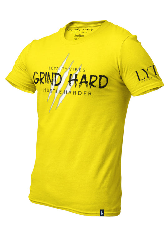 Grind Hard T-Shirt Tiger Yellow - Loyalty Vibes