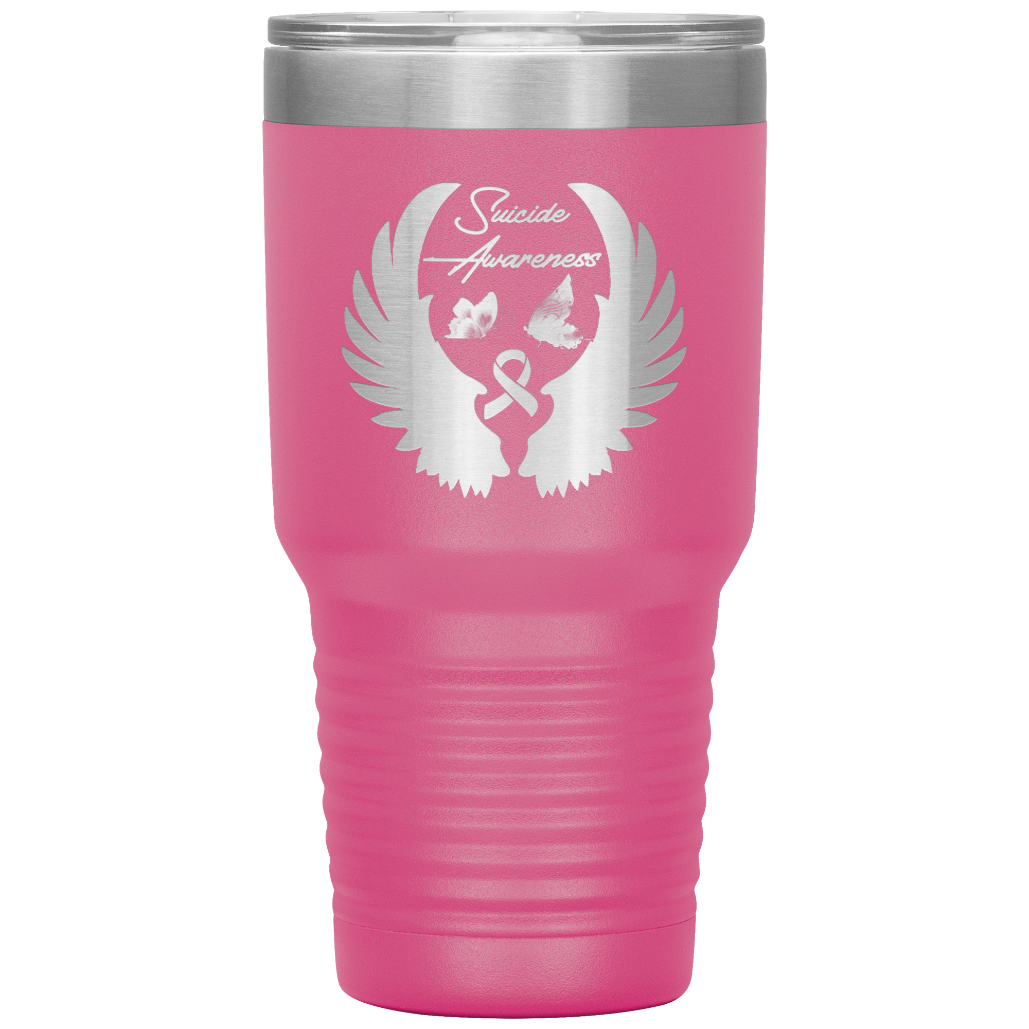 Suicide Awareness Battle Tumbler Pink - Loyalty Vibes