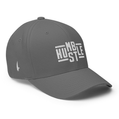 Hustle Fitted Hat Gray White Fitted - Loyalty Vibes