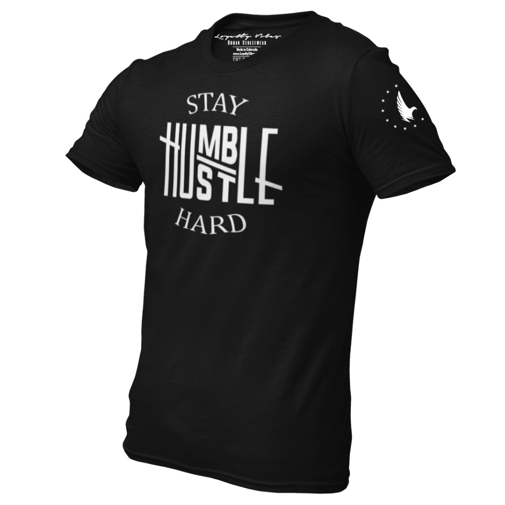 Hustle Hard Tee Black - Loyalty Vibes