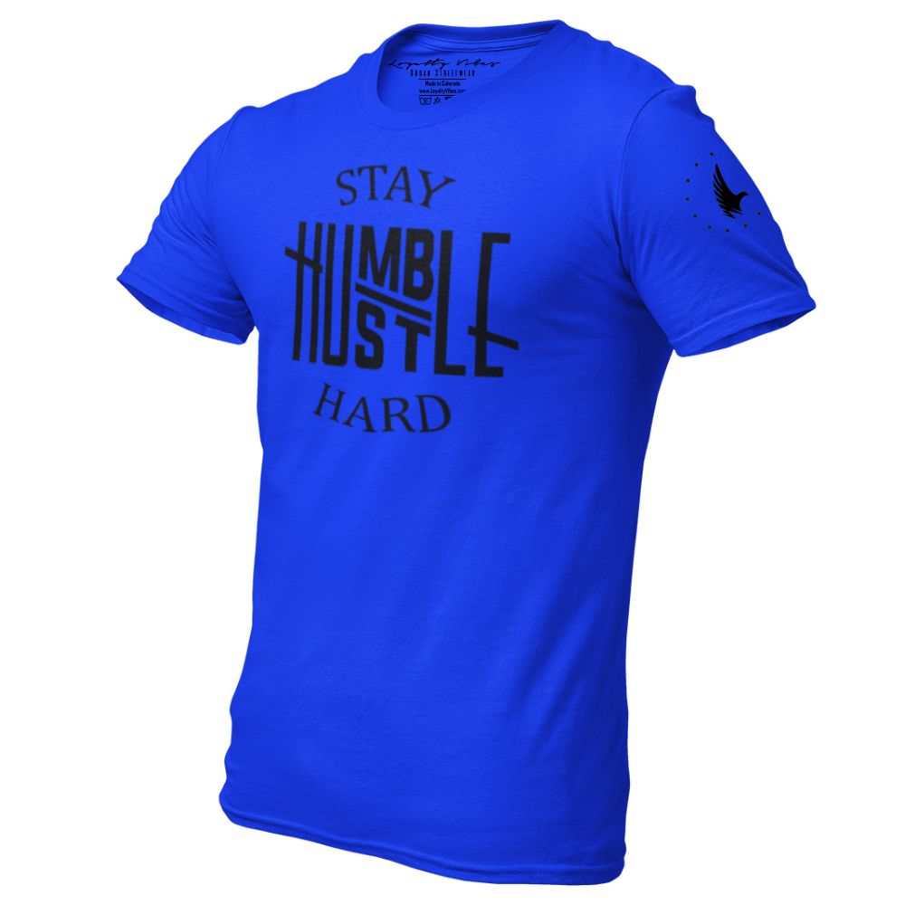 Hustle Hard Tee Blue - Loyalty Vibes