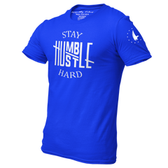 Hustle Hard Tee Blue White - Loyalty Vibes