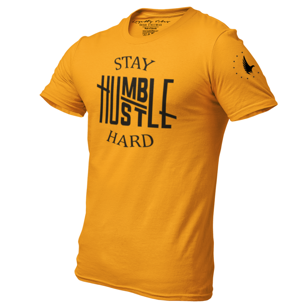 Hustle Hard Tee Gold - Loyalty Vibes