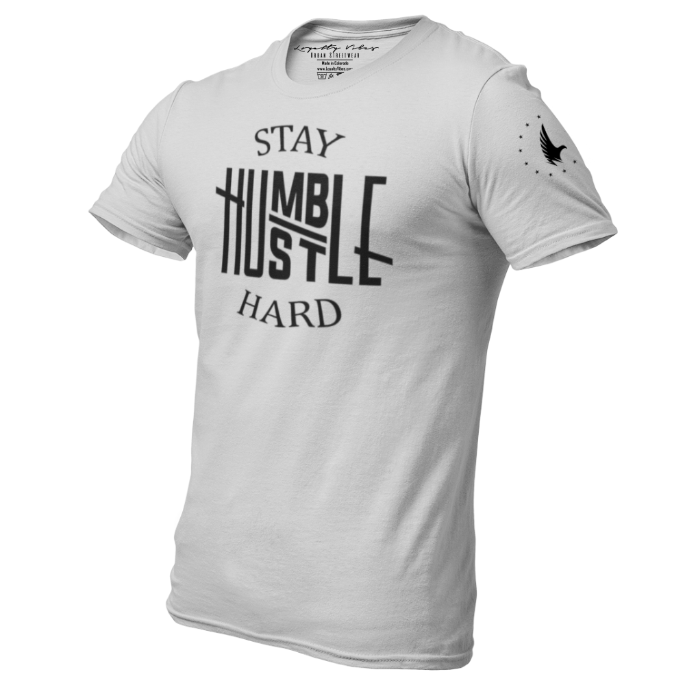 Hustle Hard Tee Heather Gray - Loyalty Vibes