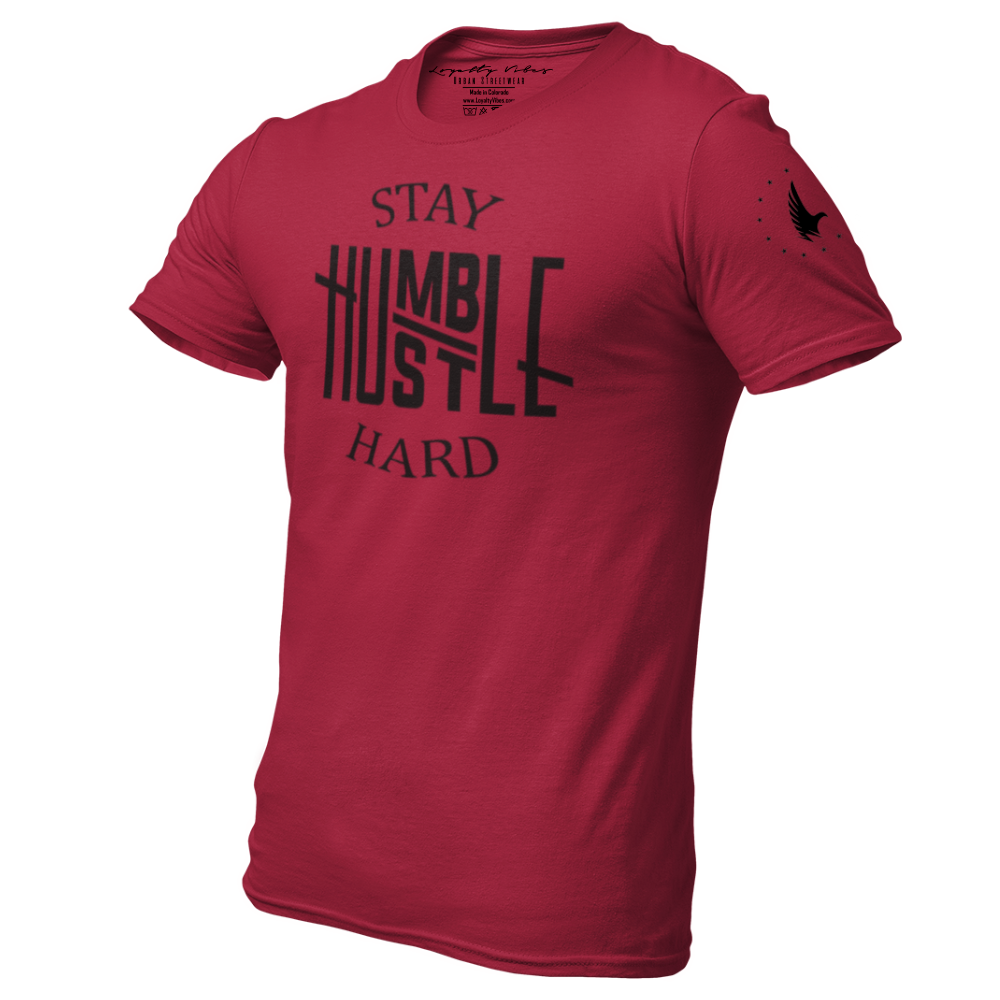 Hustle Hard Tee Maroon - Loyalty Vibes