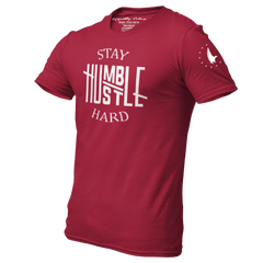 Hustle Hard Tee Maroon White - Loyalty Vibes