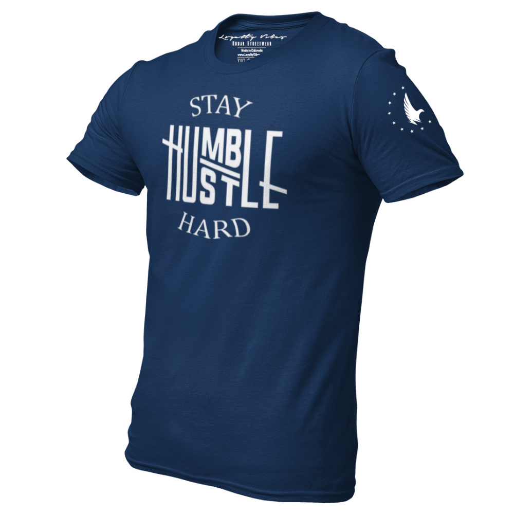 Hustle Hard Tee Navy - Loyalty Vibes