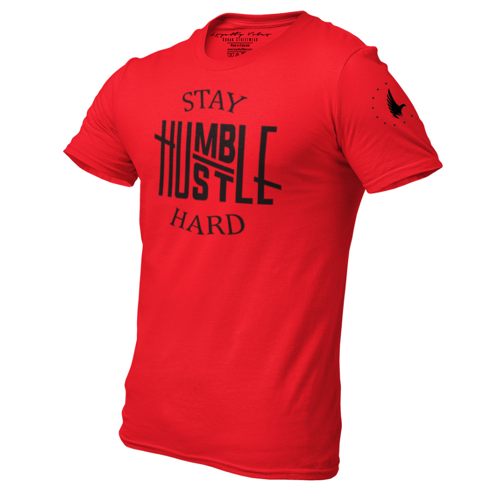 Hustle Hard Tee Red - Loyalty Vibes