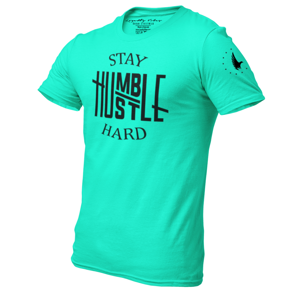 Hustle Hard Tee Teal - Loyalty Vibes