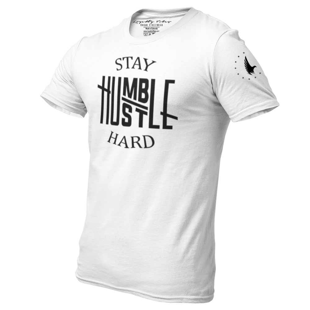 Hustle Hard Tee White - Loyalty Vibes