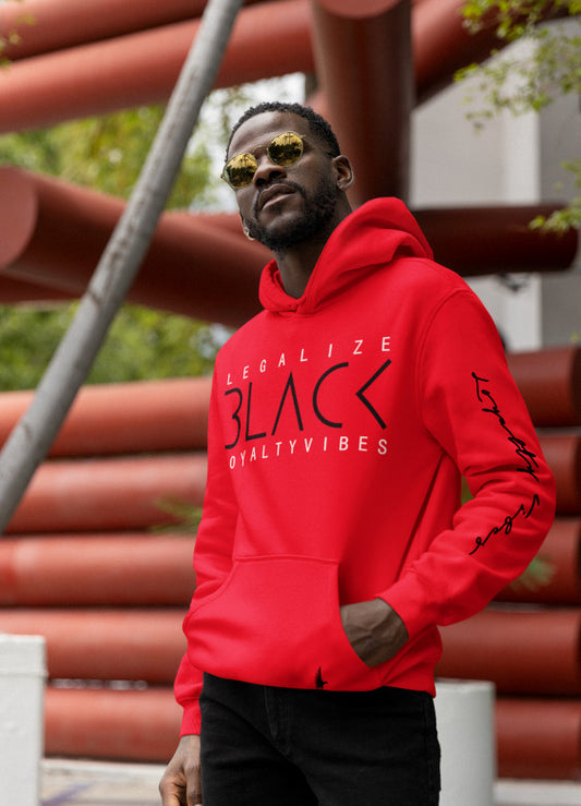 Loyalty Vibes Legalize Black Graphic Hoodie Red - Loyalty Vibes