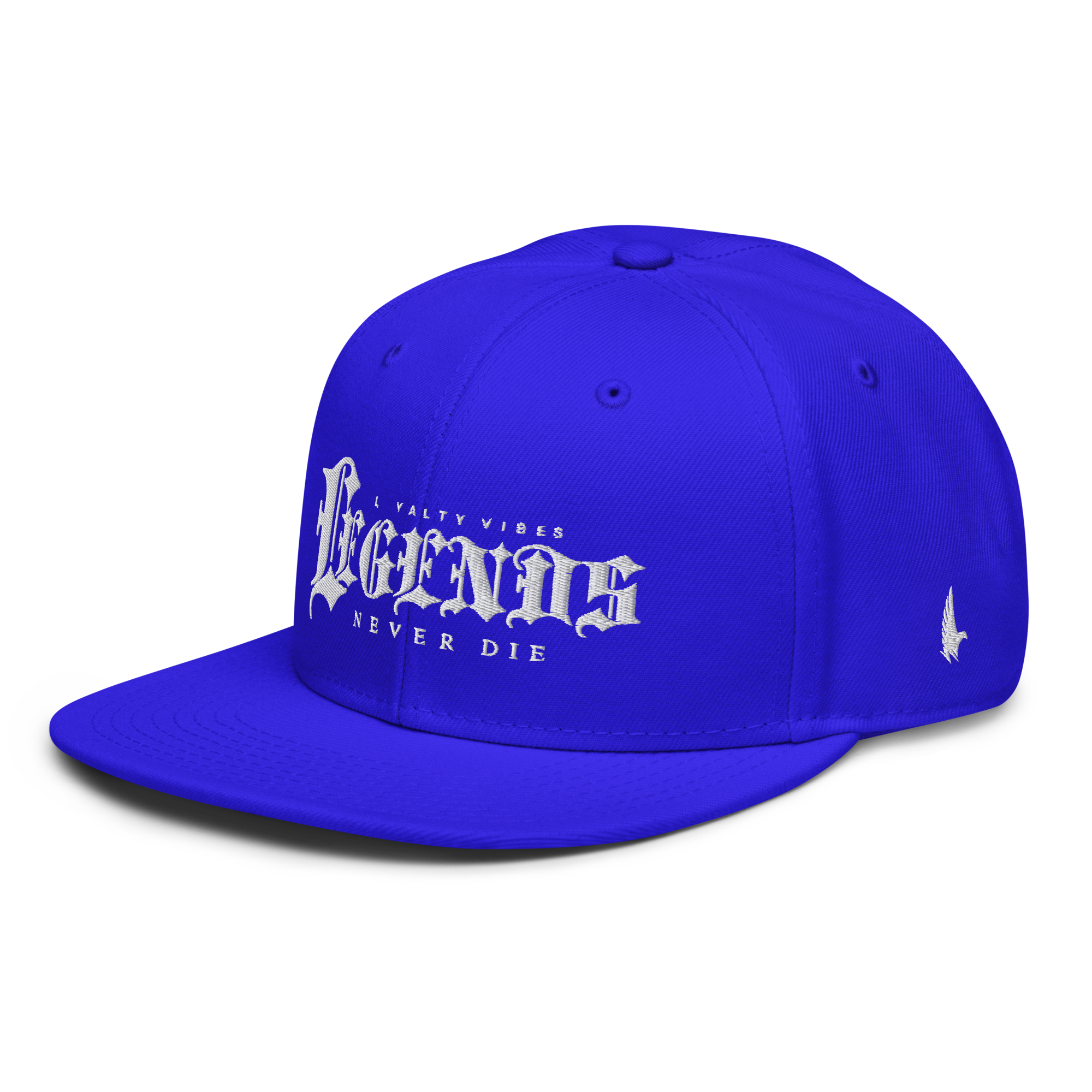 Legends Never Die Snapback Hat Blue White OS - Loyalty Vibes