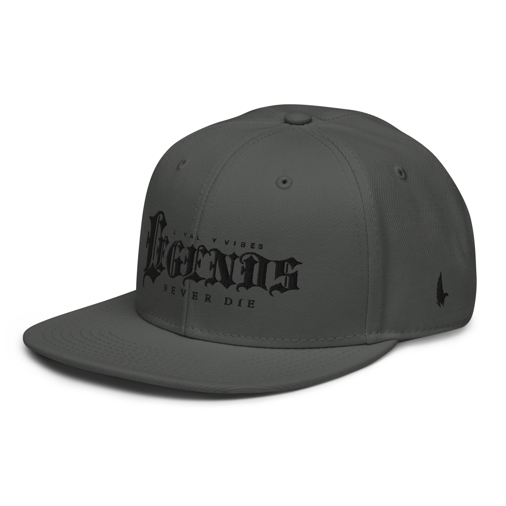 Legends Never Die Snapback Hat Charcoal Gray OS - Loyalty Vibes