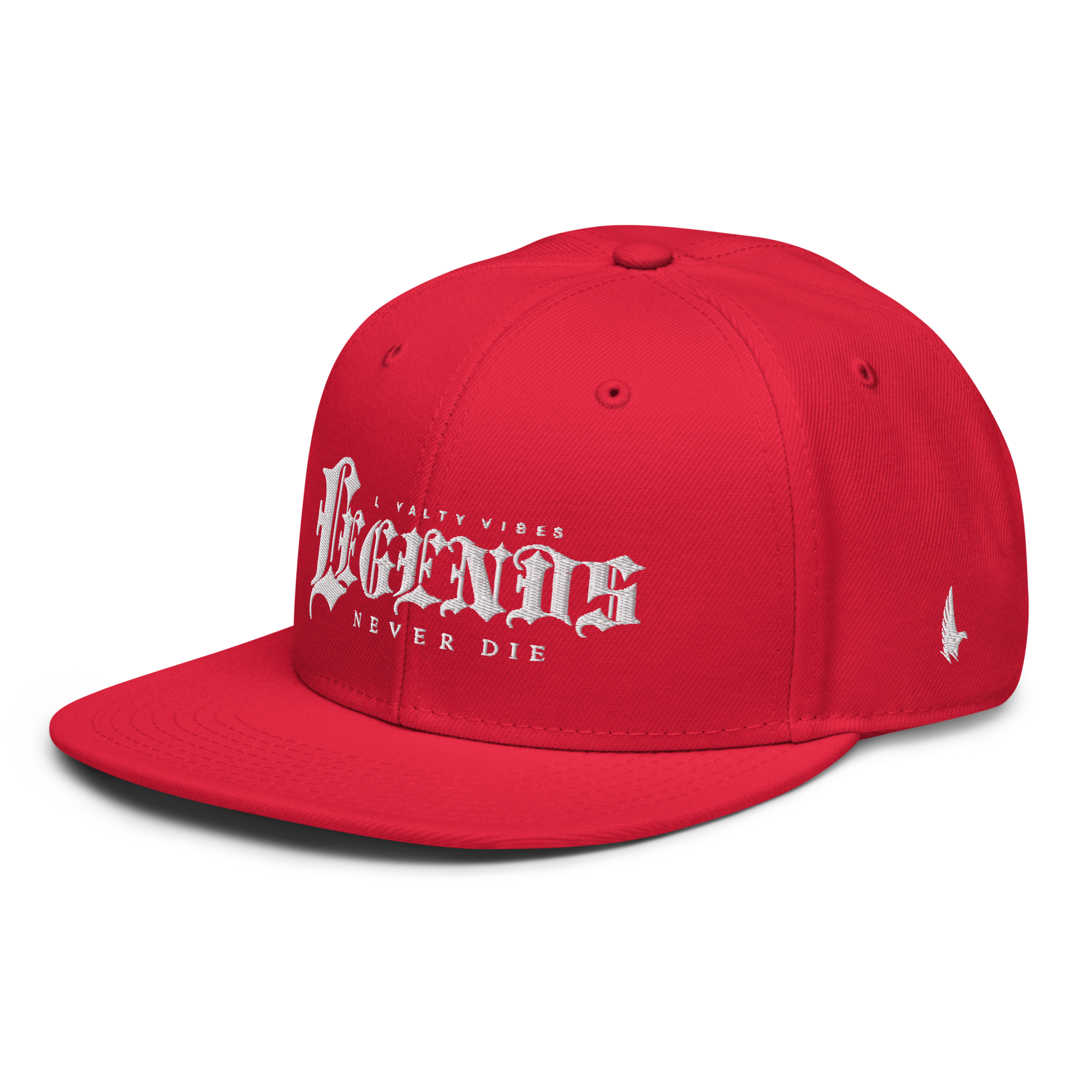 Legends Never Die Snapback Hat Red White OS - Loyalty Vibes