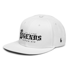 Legends Never Die Snapback Hat White OS - Loyalty Vibes