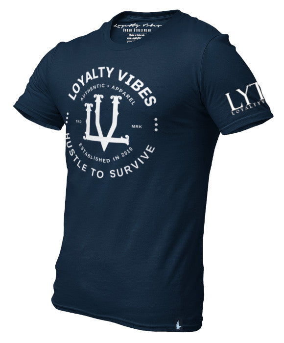 Loyalty Vibes Loyalty Gage Graphic Tee Navy Blue Men's - Loyalty Vibes