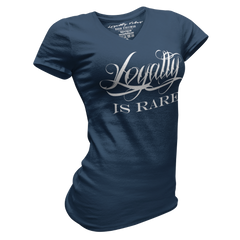 Loyalty Is Rare V-Neck Tee Navy - Loyalty Vibes