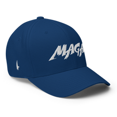Loyalty Vibes Macho MAGA Fitted Hat Blue - Loyalty Vibes