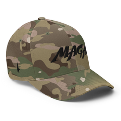 Loyalty Vibes Macho MAGA Fitted Hat Camo Black - Loyalty Vibes
