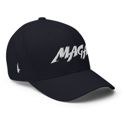 Loyalty Vibes Macho MAGA Fitted Hat Navy Blue - Loyalty Vibes