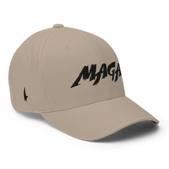 Loyalty Vibes Macho MAGA Fitted Hat Sand Stone Black - Loyalty Vibes