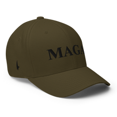 MAGA Fitted Hat Military Green Black - Loyalty Vibes