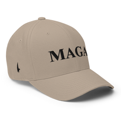 MAGA Fitted Hat Sandstone Black - Loyalty Vibes