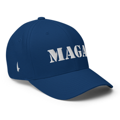 Loyalty Vibes Mega MAGA Fitted Hat Blue - Loyalty Vibes