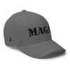 Mega MAGA Fitted Hat Grey Black - Loyalty Vibes