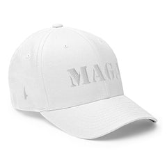 Loyalty Vibes Mega MAGA Fitted Hat White White - Loyalty Vibes