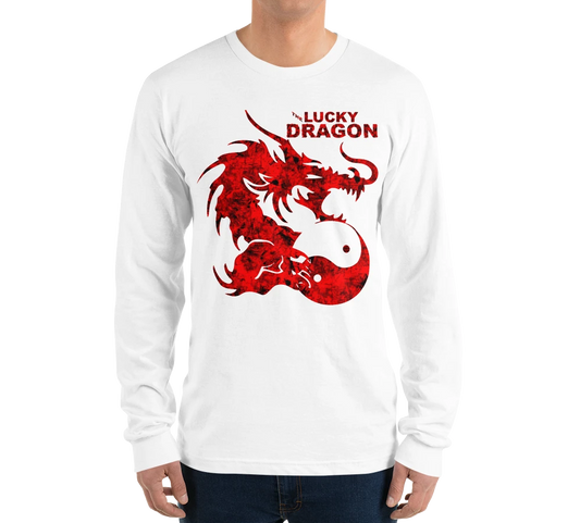 Lucky Dragon Long Sleeve Shirt White - Loyalty Vibes