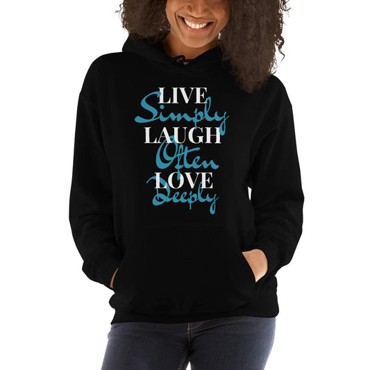 Trudez Live Laugh Love Hoodie Black - Loyalty Vibes