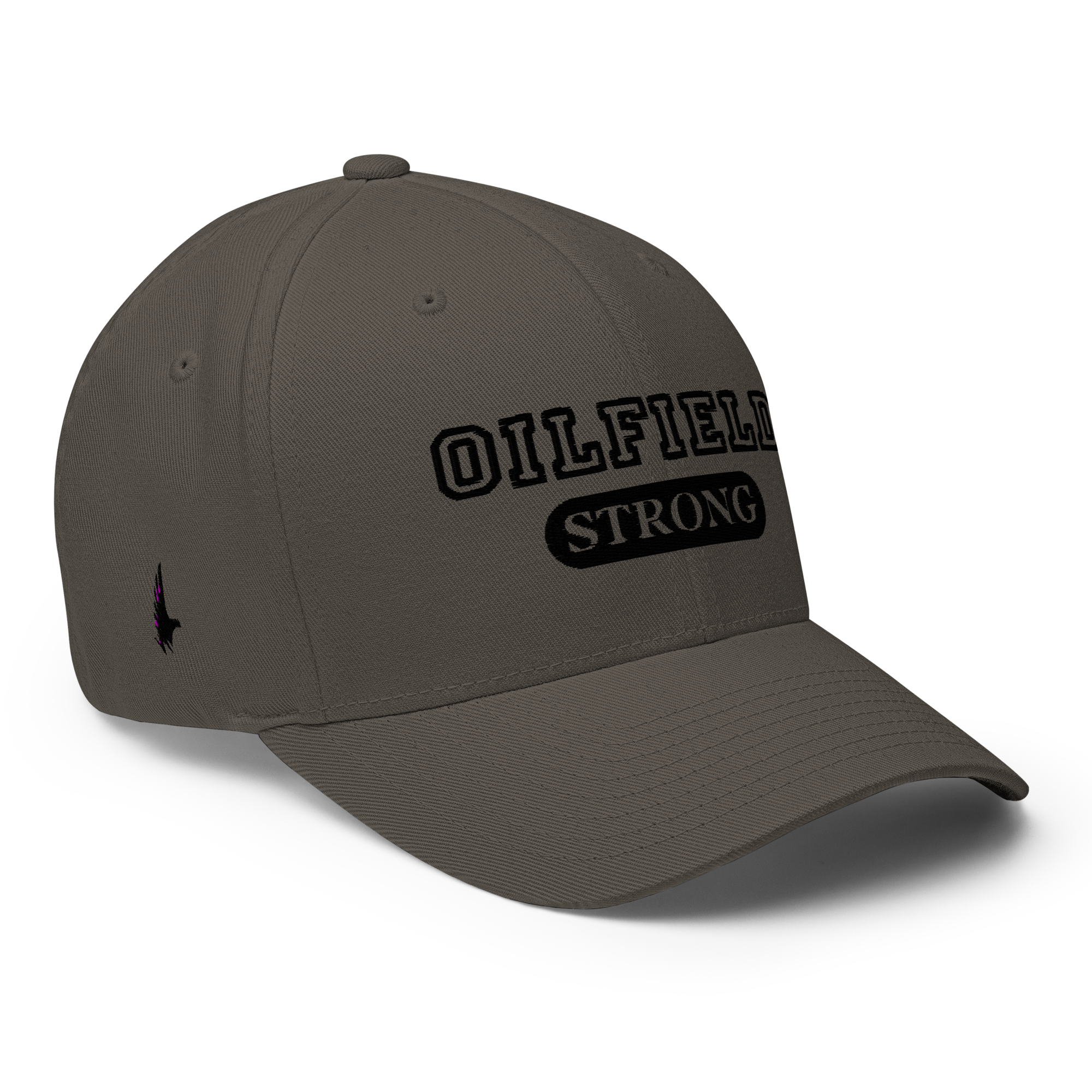 Oilfield Strong Fitted Hat Charcoal Grey Black - Loyalty Vibes