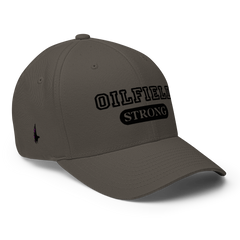 Oilfield Strong Fitted Hat Charcoal Grey Black - Loyalty Vibes