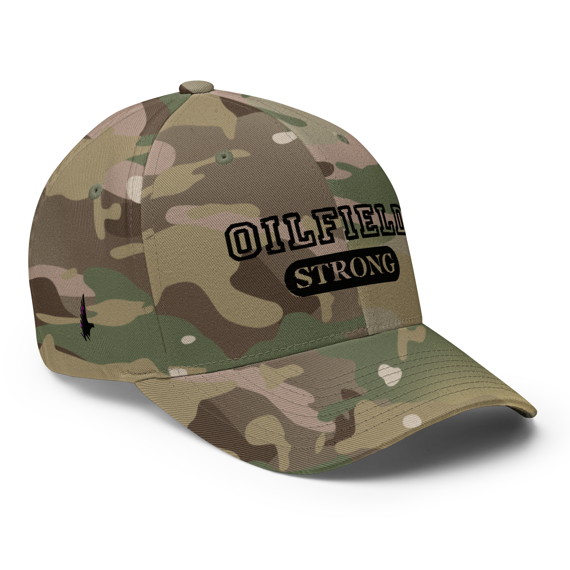 Oilfield Strong Fitted Hat Earth Camo - Loyalty Vibes