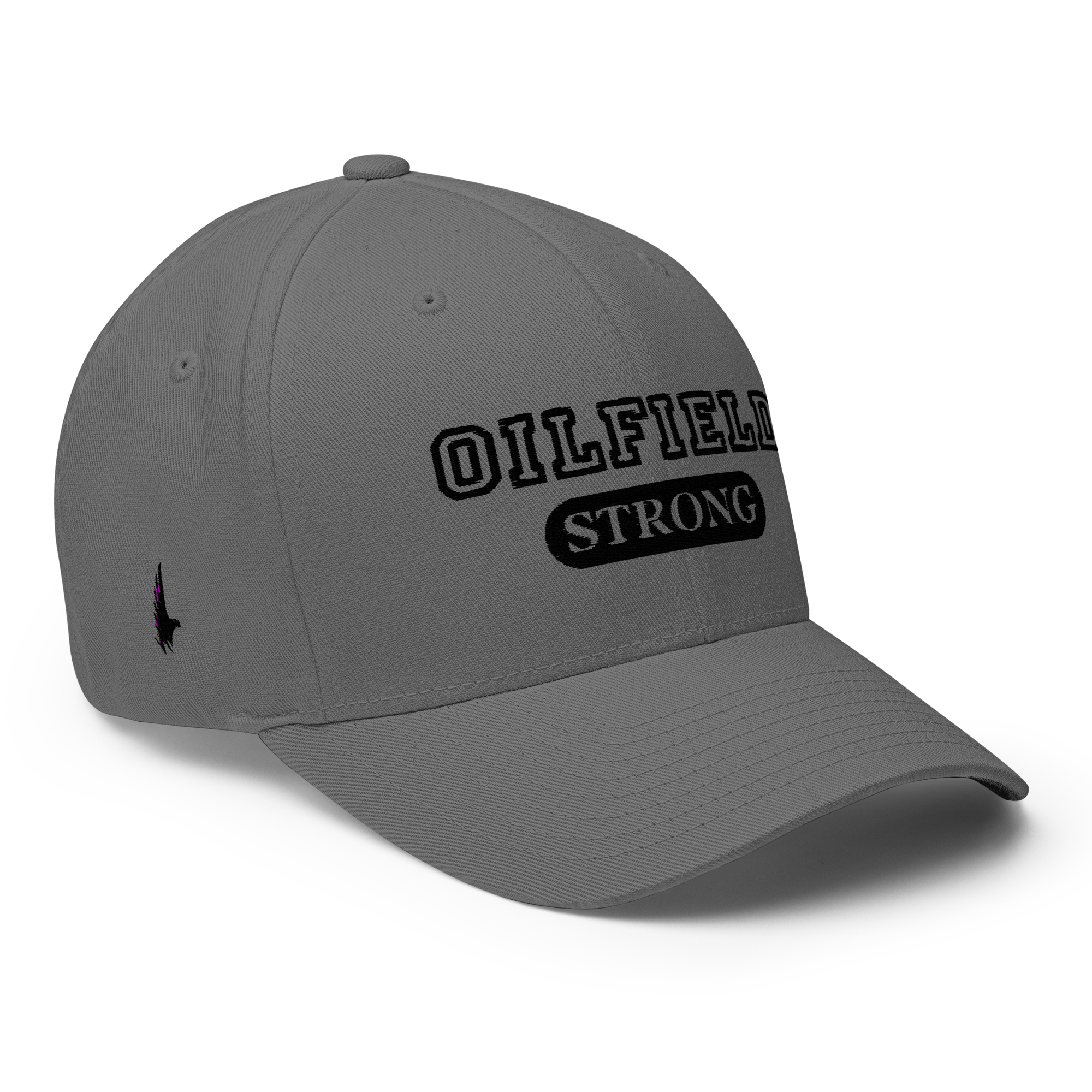 Oilfield Strong Fitted Hat Grey Black - Loyalty Vibes