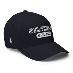 Oilfield Strong Fitted Hat Midnight Navy Blue - Loyalty Vibes
