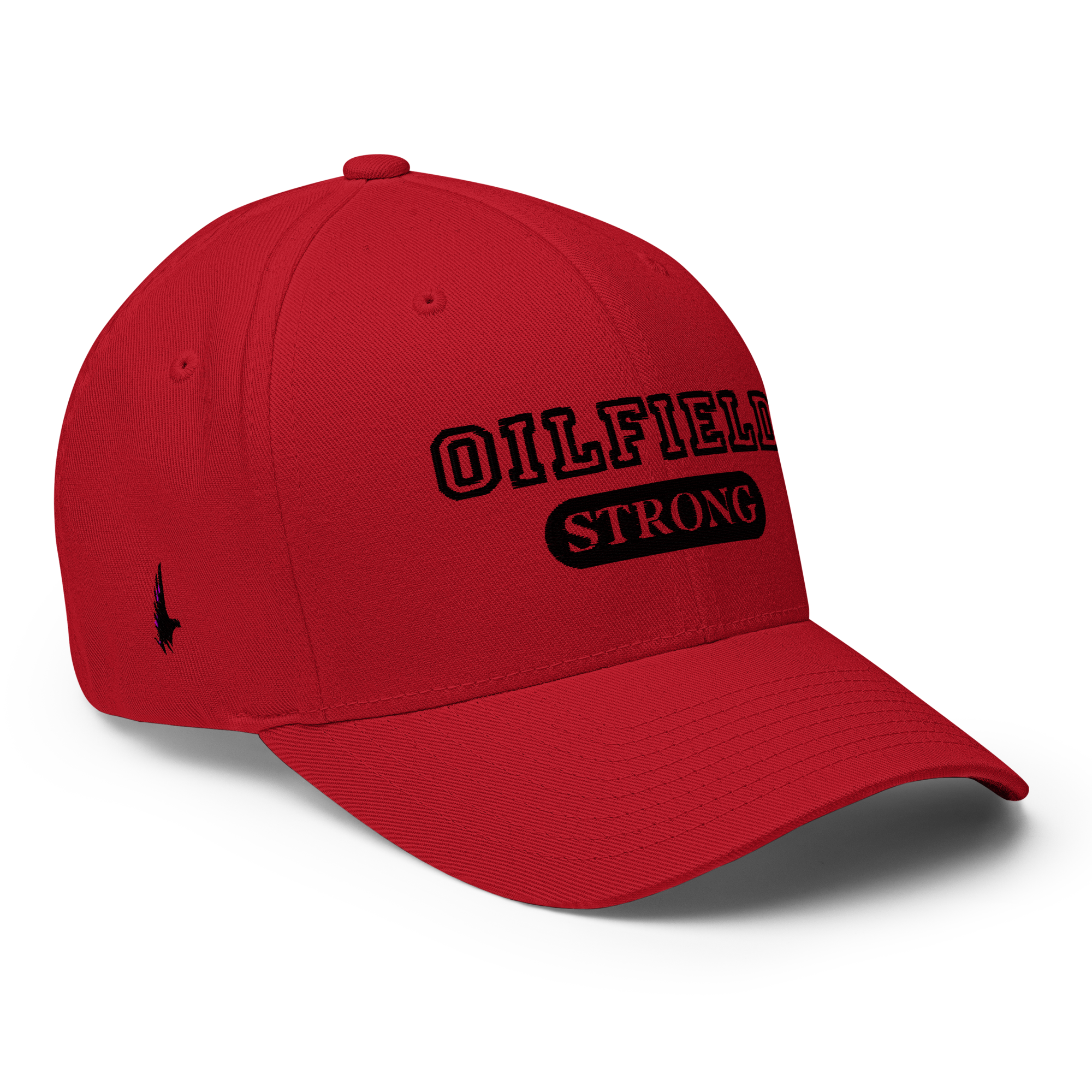 Oilfield Strong Fitted Hat Red Black - Loyalty Vibes