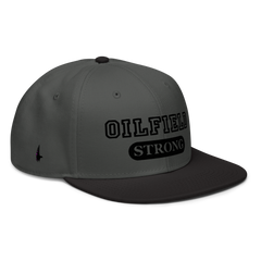 Loyalty Vibes Oilfield Strong Snapback Hat Charcoal Grey Black Black - Loyalty Vibes