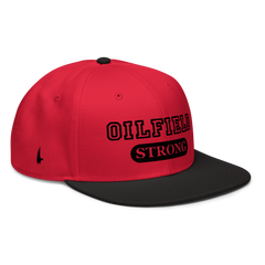 Loyalty Vibes Oilfield Strong Snapback Hat Red Black Black - Loyalty Vibes