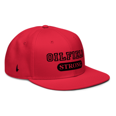 Loyalty Vibes Oilfield Strong Snapback Hat Red Black - Loyalty Vibes